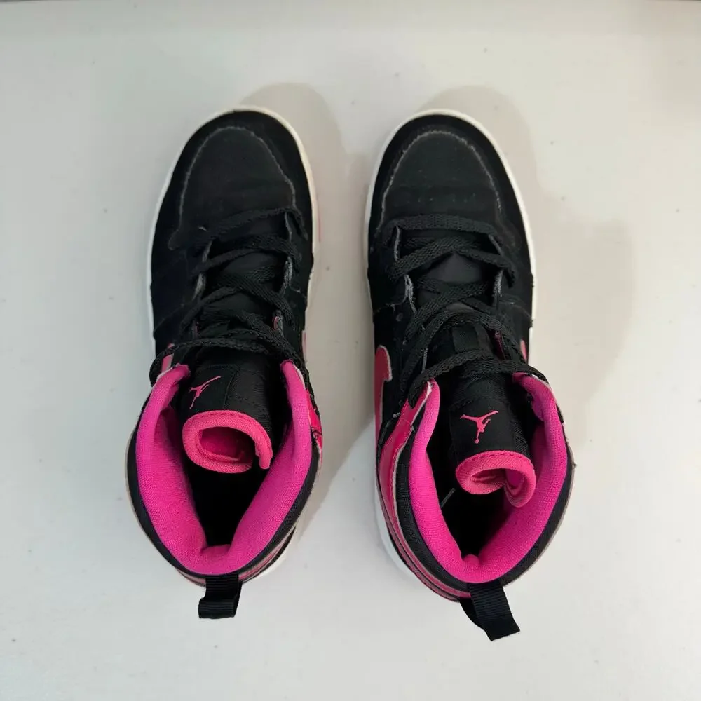 Nike Air Jordan 1 Retro High Top GG Vivid Pink & Black Sneakers Kids Size 3Y